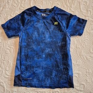 Russell boys size Small or 6/7 blue short sleeve shirt VGUC